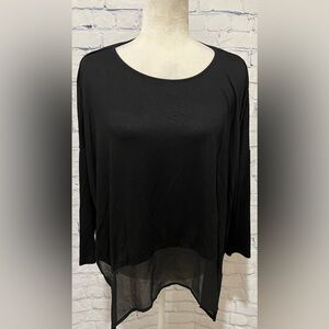Ya Los Angeles Black top With Sheer Bottom size small